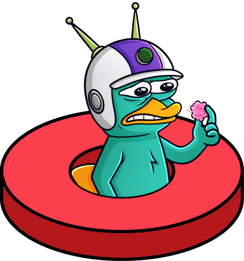 peppy inside a donut chart.